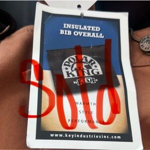 SOLD…..Men's Insulated Bib Overall - Brown